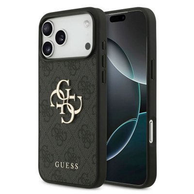 GUESS  Coque 4G Metal Logo Backcover Apple iPhone 17 Pro - Noir