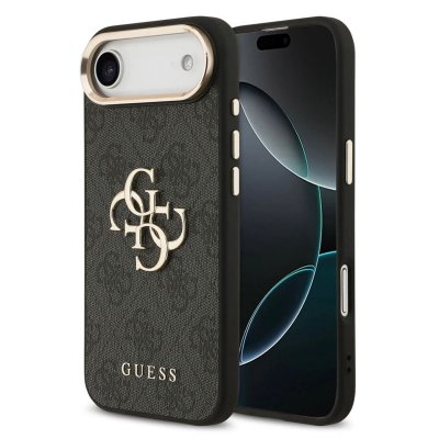 GUESS  Coque 4G Metal Logo Backcover Apple iPhone Air - Gold Edge - Black