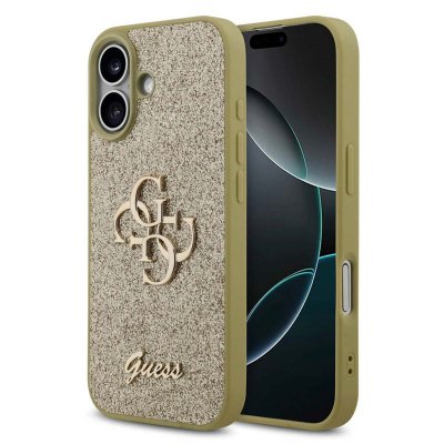 GUESS  Coque 4G Metal Logo Glitter Apple iPhone 17 - Dor&eacute;