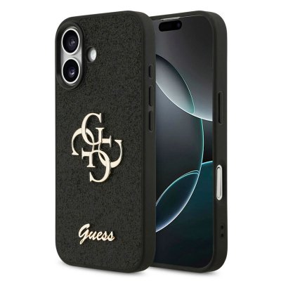 GUESS  Coque 4G Metal Logo Glitter Apple iPhone 17 - Noir