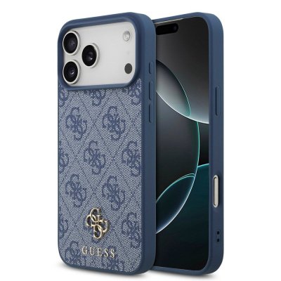 GUESS  Coque 4G Metal Logo MagSafe Apple iPhone 17 Pro - Bleu