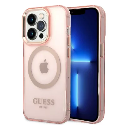 GUESS  Coque arri&egrave;re compatible Magsafe en TPU pour iPhone 14 Pro