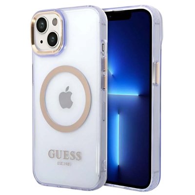 KATE SPADE Guess Coque arri&egrave;re violette compatible Magsafe en TPU pour iPhone 14
