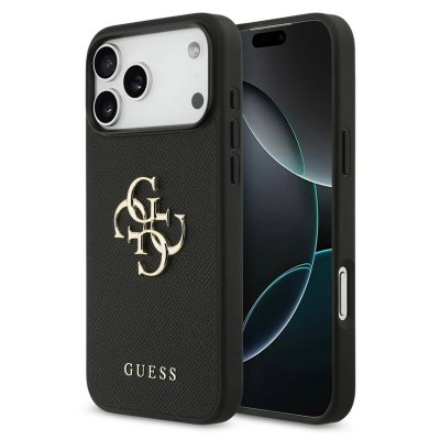 GUESS  Coque Big 4G Logo Grained Apple iPhone 17 Pro Max - Noir