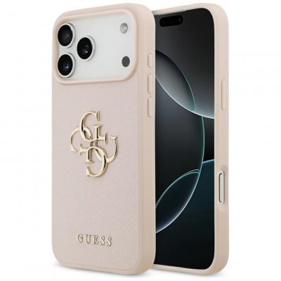 LACOSTE Guess Coque Big 4G Logo Grained Apple iPhone 17 Pro Max - Rose