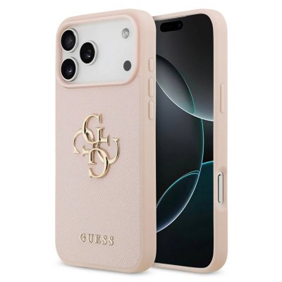 GUESS  Coque Big 4G Logo Grained Apple iPhone 17 Pro - Rose