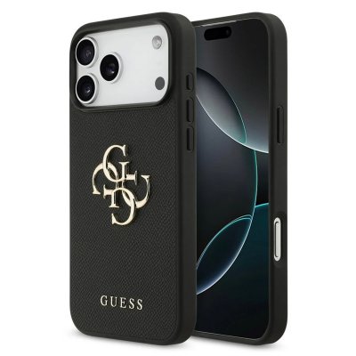 GUESS  Coque De T&eacute;l&eacute;phone Grained Big 4g & Classic Logo Iphone 17 Pro