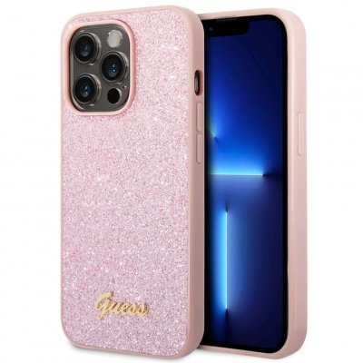 GUESS  Coque Glitter Flakes iPhone 14 Pro - Rose