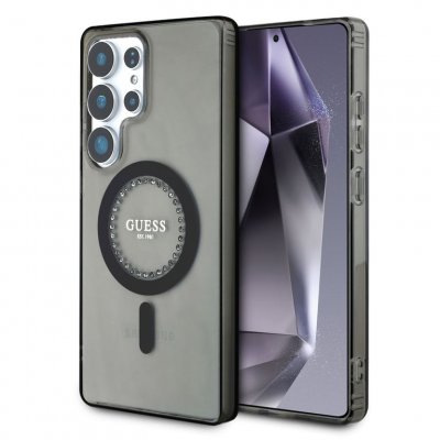 GUESS  Coque MagSafe IML avec strass Samsung Galaxy S25 Ultra - Noir