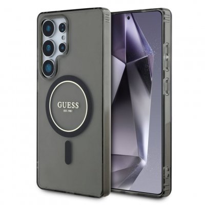 GUESS  Coque MagSafe IML Glitter Gradient Samsung Galaxy S25 Ultra - Noir