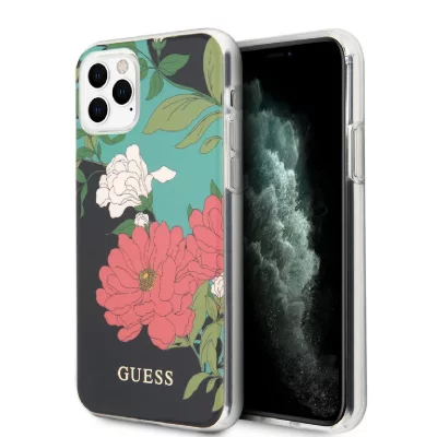 GUESS  &eacute;tui pour iPhone 11 Pro noir N&deg;1 Flower Collection - Neuf