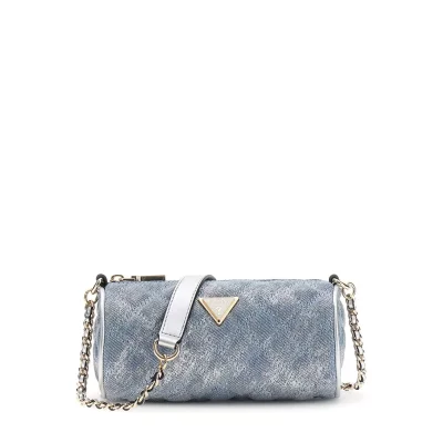 GUESS  Giully II - Petit sac port&eacute; &eacute;paule matelass&eacute; et paillet&eacute; Bleu-Ciel DG967372-HWDG9673720-MTD