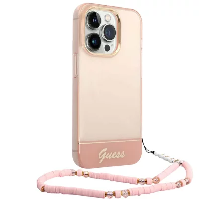 GUESS  GUHCP14LHGCOHP Coque Rigide pour iPhone 14 Pro 6, 1"" Rose/Rose