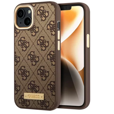 GUESS  GUHMP14SU4GPRW Coque Rigide pour iPhone 14 6,1"" Marron