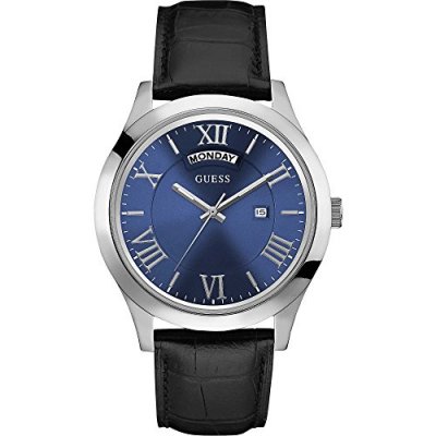 GUESS  Homme Analogique Quartz Montre avec Bracelet en Cuir W0792G1