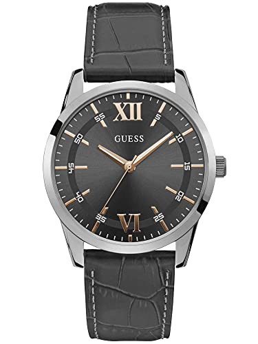 GUESS  Hommes Analogique Quartz Montre avec Bracelet en Cuir W1307G1