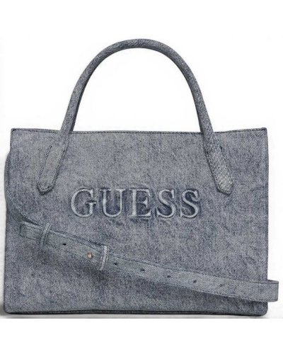 GUESS  Jodi Tote Femme Denim sac a main en tissu de coton avec logo avant et charme