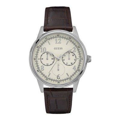 GUESS -Montre Multi Dial pour Homme &agrave; movement Quartz en Cuir-W0863G1
