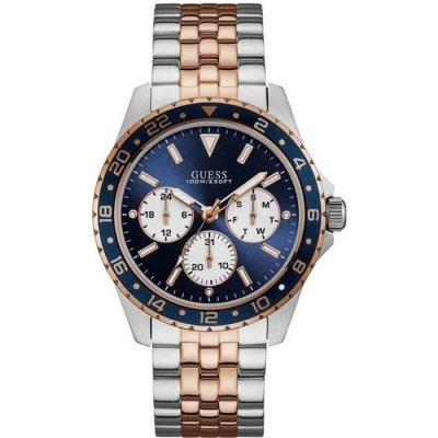 GUESS  Odyssey Homme 44mm Bracelet Acier Bicolore Quartz Montre W1107G3