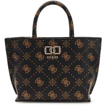 GUESS  Sac &agrave; main brun fonc&eacute; brun clair pour femme - Emelie Logo Mini Tote Espresso Logo 337206