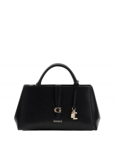 GUESS  Sac &agrave; main noir pour femme - Carrie Girlfriend Satchel 331631