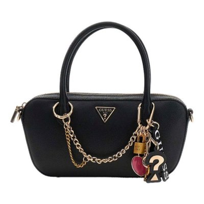 GUESS  Sac &agrave; main noir pour femme - Davina Satchel S 329765