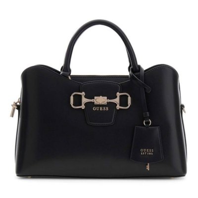 GUESS  Sac &agrave; main noir pour femme - Janie Girlfriend Satchel 341877