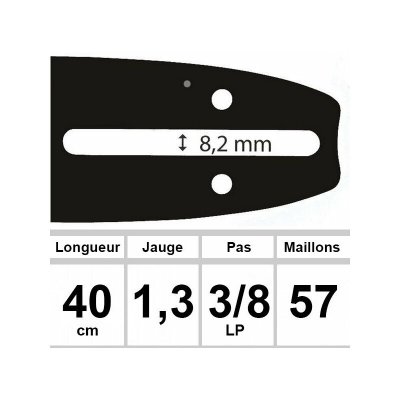 GARDY PARTS Guide cha&icirc;ne 0.050" 1,3 mm 3/8"LP OZAKI