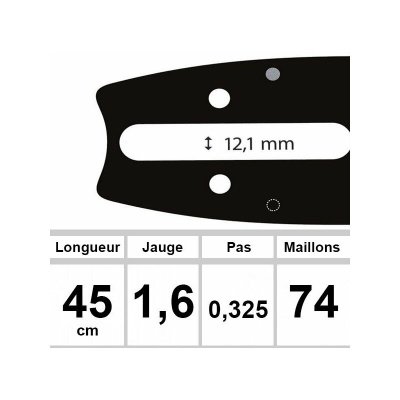 AEG Guide cha&icirc;ne 0.063" 1,6 mm .325" OZAKI