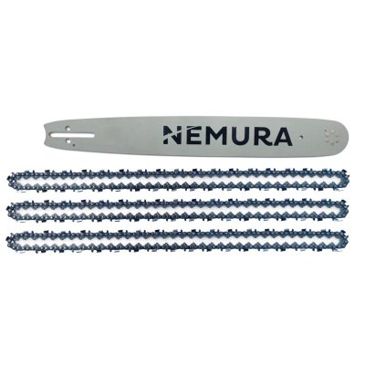 NEMURA Guide pour tron&ccedil;onneuse Stihl 40cm + 3 cha&icirc;nes - 67 maillons - Pas 325 - Jauge 0.63 (1.6mm)