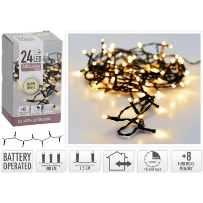 BIGBUY Guirlande 24 led blanc chaud 1,8m