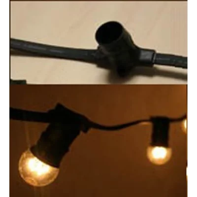  Guirlande Guinguette 15 m&egrave;tres - Pour Culot B22 - 40 lampes - Chromex
