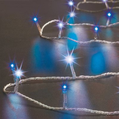 FEERIC LIGHT & CHRISTMAS Guirlande programmable 200 LED 20 m&egrave;tres blanc froid & bleu FT