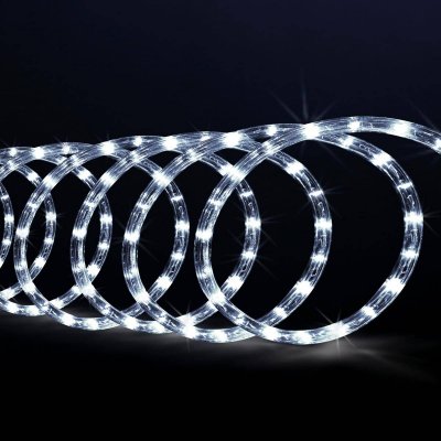 FEERIC LIGHTS & CHRISTMAS Guirlande Tube lumineux 10 m Ampoules LED Blanches 8 jeux de lumi&egrave;re