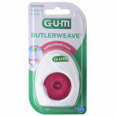 GUM  butlerweave fil dentaire plat cir&eacute; 55 m&egrave;tres 1155