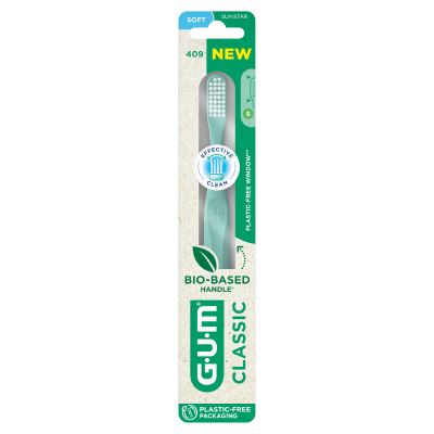 GUM &reg; Classic brosse &agrave; dents souple &agrave; t&ecirc;te compacte 4 rangs