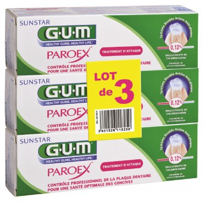 GUM  Dent Paroex Gel 75 ml Lot de 3 - Lot 3 x 75 ml