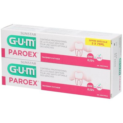 GUM  Dentifrice Paroex Gencives Lot de 2 x 75ml