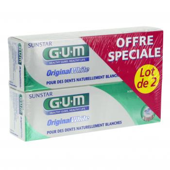 GUM  Original White Dentifrice Lot de 2 x 75 ml