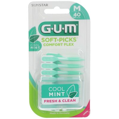 GUM  Soft Picks 670 Comfort Flex Mint M&eacute;dium X40 - Blister 40 B&acirc;tonnets