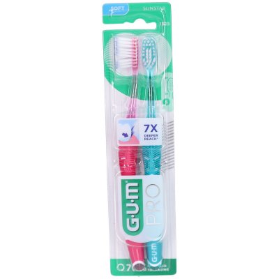 GUM  TECHNIQUE PRO 1525 - Duo Pack - Brosse &agrave; Dents Souple, lot de 2
