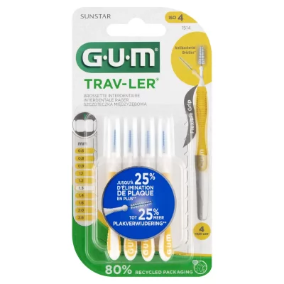 GUM  Travler brossettes interdentaires n&deg;1514 - 1.3mm x4 brossettes
