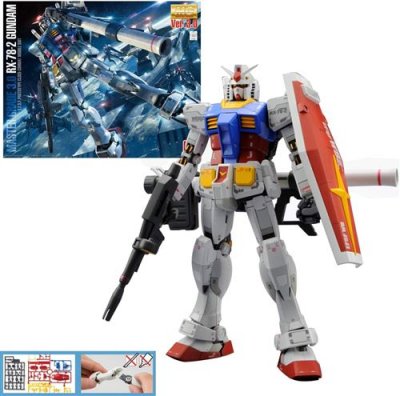 BANDAI SPIRITS Gunpla Bandai MG 1/100 RX-78-2 GUNDAM Ver.3.0 18cm- 1/100 - Gunpla
