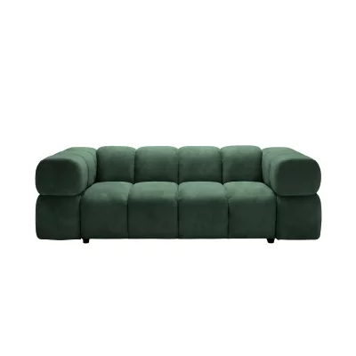 CASANOVA PARIS Gustave - Canap&eacute; Droit Velours Lisse 3 Places Vert