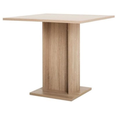 GUSTAVE Table a manger carree de 2 a 4 personnes classique decor chene - L 80 x l 80 cm