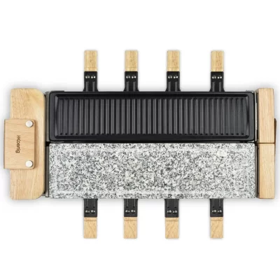 HKOENIG H.Koenig WOD360 - Raclette, pierre &agrave; cuire et grill 8 personnes design bois