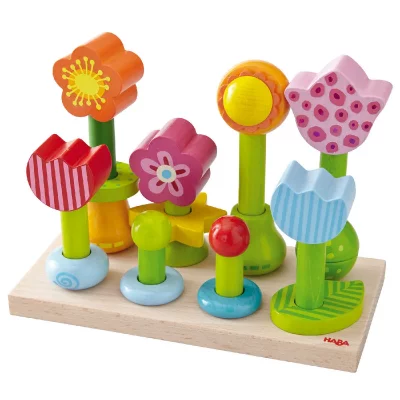 HABA  Jeu &agrave; enficher Jardin des Fleurs