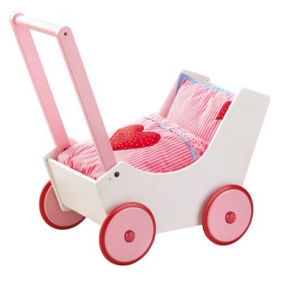 HABA  landau Hartende poup&eacute;e 57 cm rose/blanc