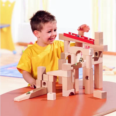 HABA  piste &agrave; billes classique en bois 42 pi&egrave;ces