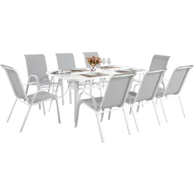 HABITAT ET JARDIN  Salon de jardin Cordoba XL 180 - Phoenix - Gris